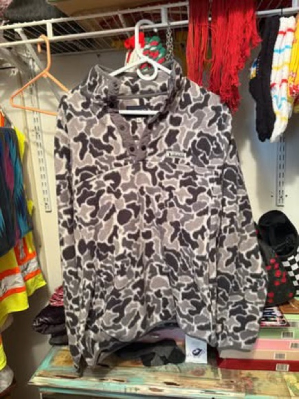 Men's Gray Camo Lightweight Shirt Jacket